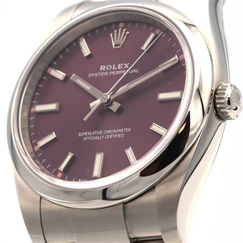 rolex 34mm red grape|rolex oyster perpetual lug to.